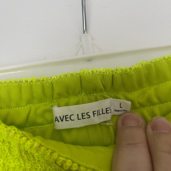 Avec les filles Anthropologie wide leg sequin pants - Picture 4 of 8